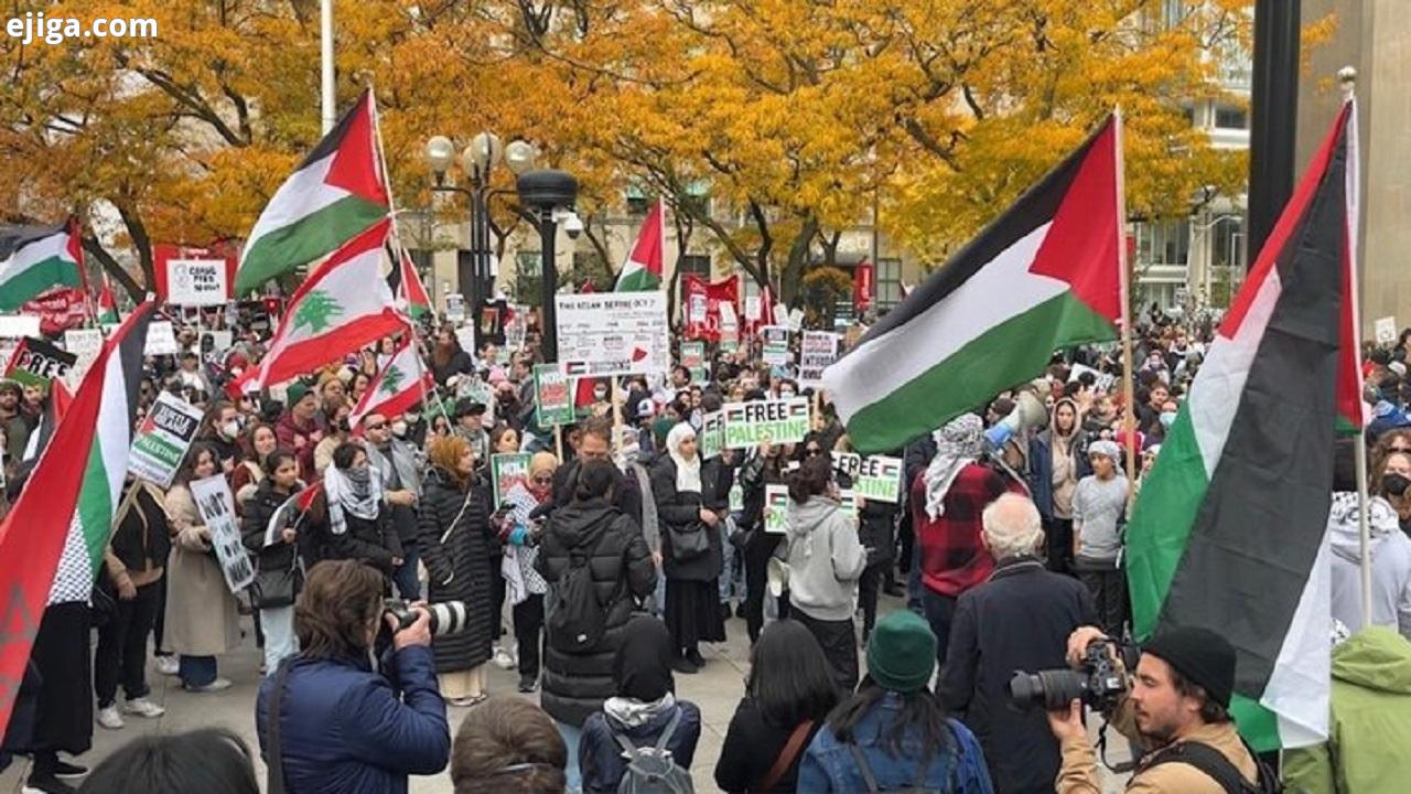 تظاهرات حمایت از مردم فلسطین در تورنتو کانادا + فیلم