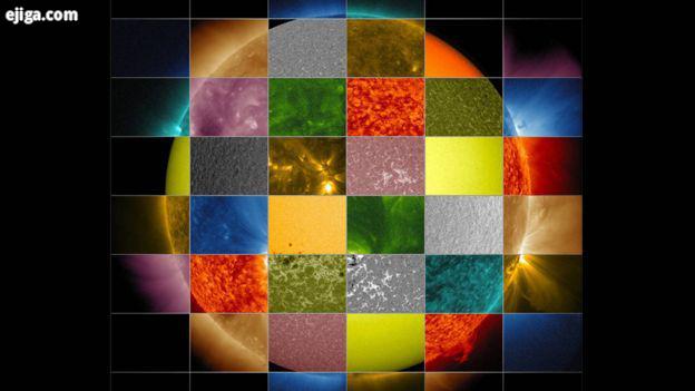 ناسا برای این کولاژ تصاویری از خورشید در طول موج های مختلف ثبت کرده است