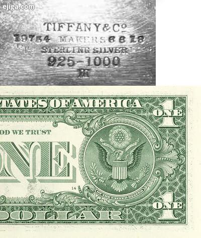 طراحی تیفانی روی نقره و دلار آمریکا