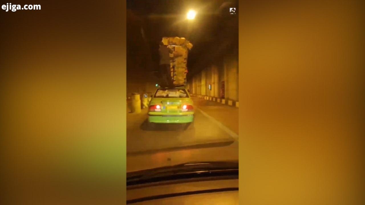 حرکت عجیب و خطرناک راننده تاکسی در تونل + فیلم