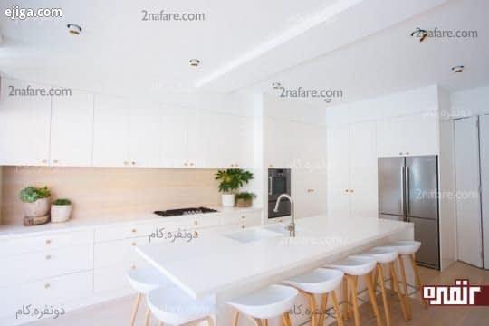 طراحی دیوار پشت کابینت ها در آشپزخانه های سفید
