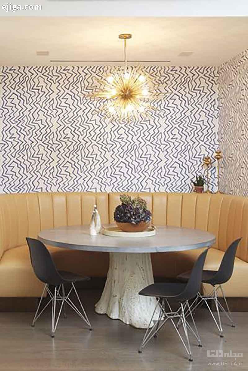 میز غذاخوری به همراه کاغذ دیواری جذاب