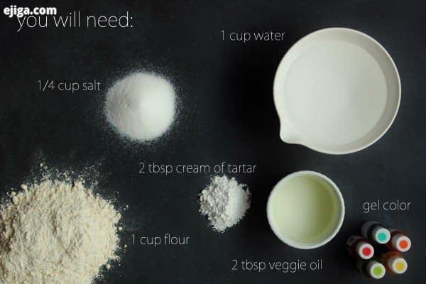مواد لازم برای تهیه خمیر بازی خانگی